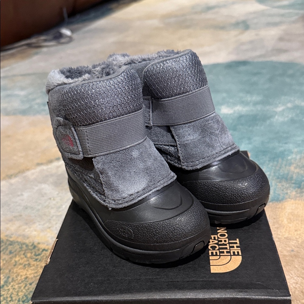 The North Face Kids Gray and Black Winter Boots